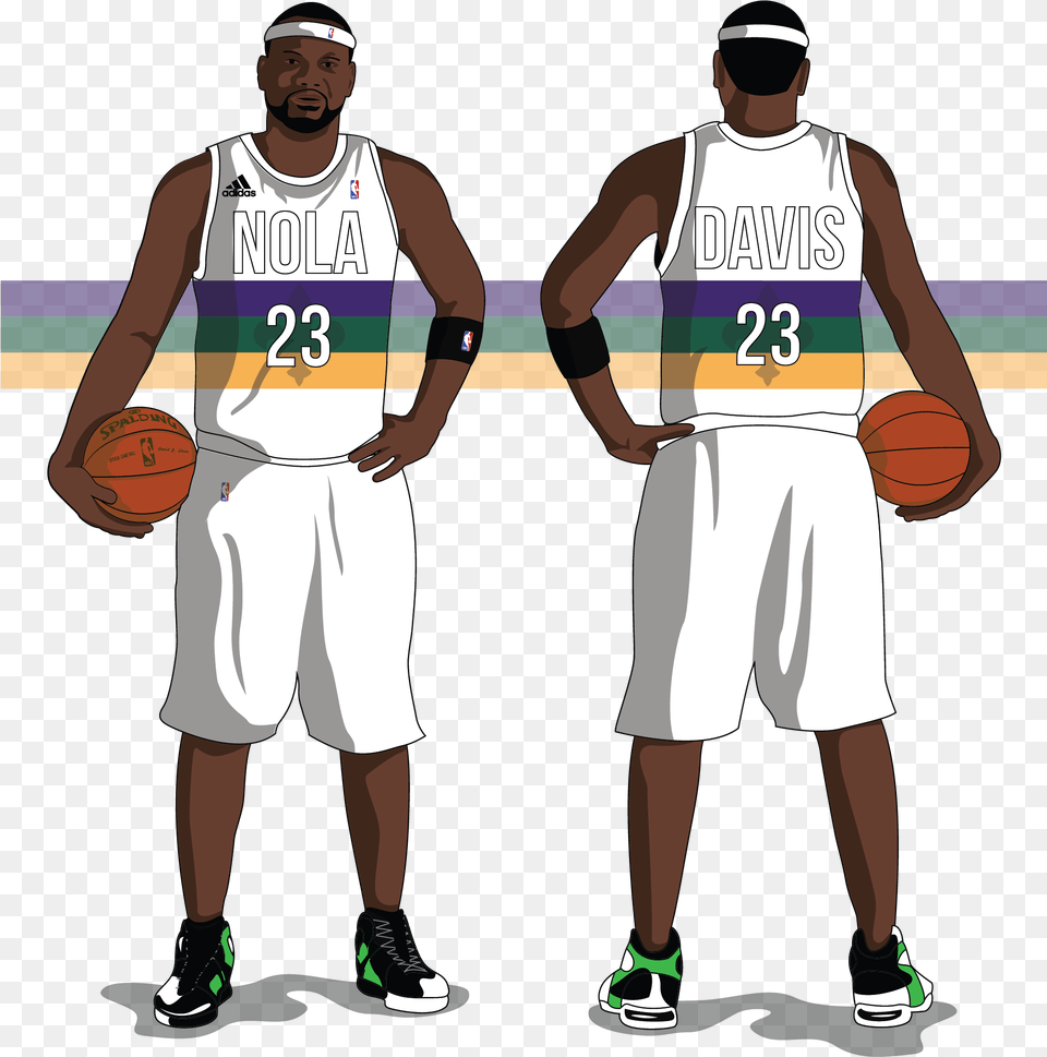 New Orleans Pelicans Concept Jerseys Full Size Pelicans New Mardi Gras Uniforms, Shorts, Person, People, Clothing Free Png Download
