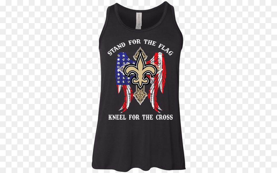 New Orleans Saints Stand For The Flag Kneel For The Shirt, Clothing, Tank Top, T-shirt Free Transparent Png