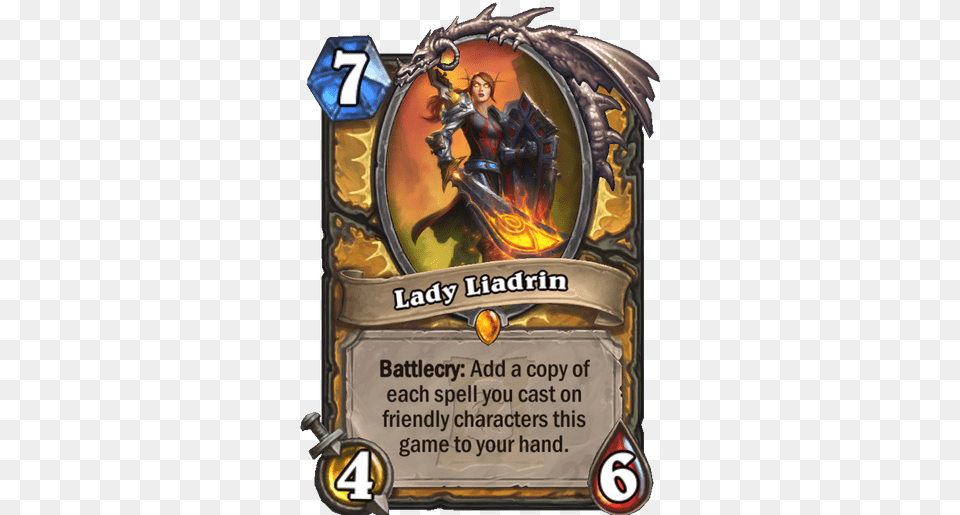 New Paladin Legendary Card Revealed Lady Liadrin News Lady Liadrin Hearthstone, Advertisement, Adult, Female, Person Free Png