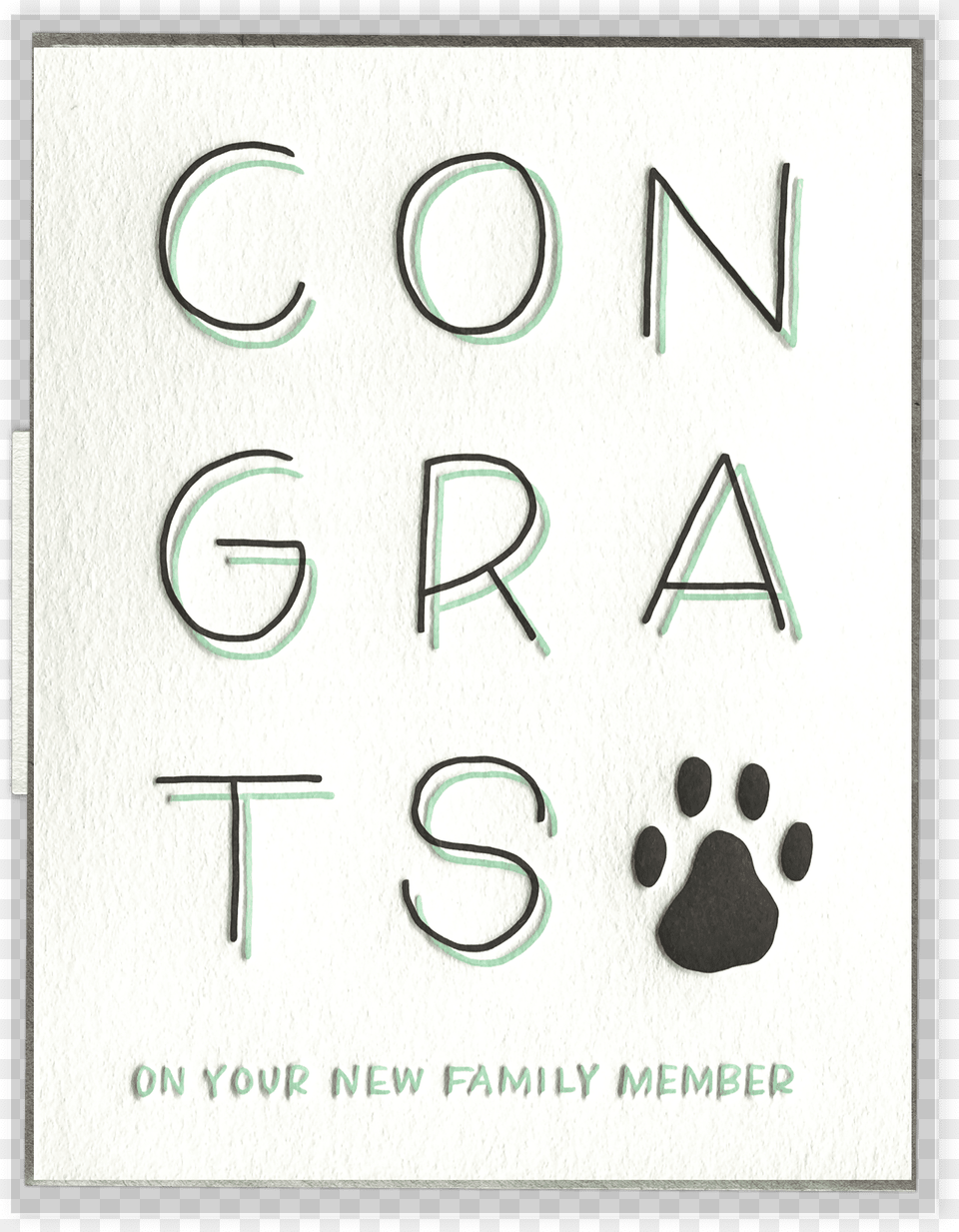 New Pet Congrats Letterpress Greeting Card Paw, Text, Symbol Free Transparent Png