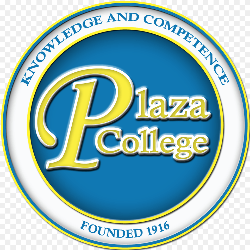 New Plaza Logo Plaza College, Badge, Symbol, Emblem, Disk Png