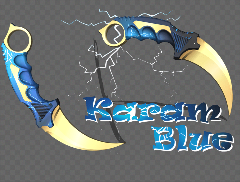 New Project Of Skin For Karambit This Time Karamblue Graphic Design, Blade, Dagger, Electronics, Hardware Free Transparent Png