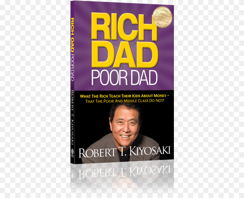 New Rdpd Book Spineview Reflection Rich Dad Poor Dad, Adult, Male, Man, Person Free Png