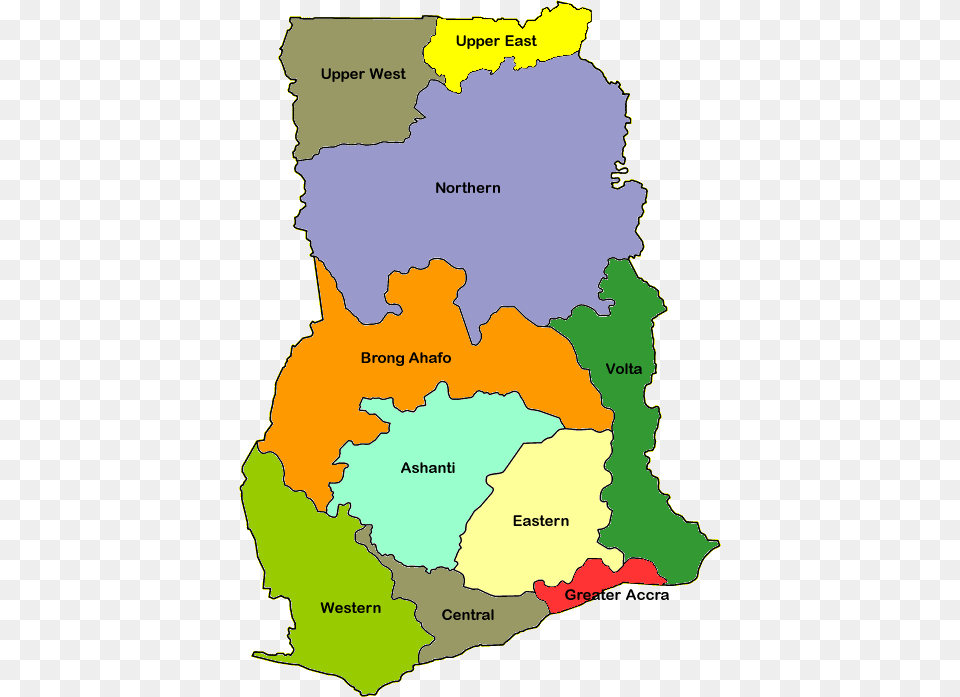 New Regions In Ghana, Atlas, Chart, Diagram, Map Free Transparent Png