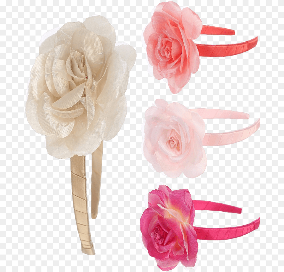 New Rose Flower Floral Headpiece With A Satin Wrapped Garden Roses, Accessories, Plant, Headband, Hair Slide Free Png