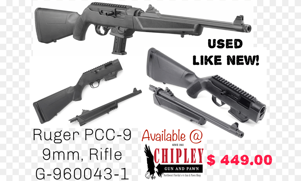 New Ruger 9mm Carbine, Firearm, Gun, Rifle, Weapon Png
