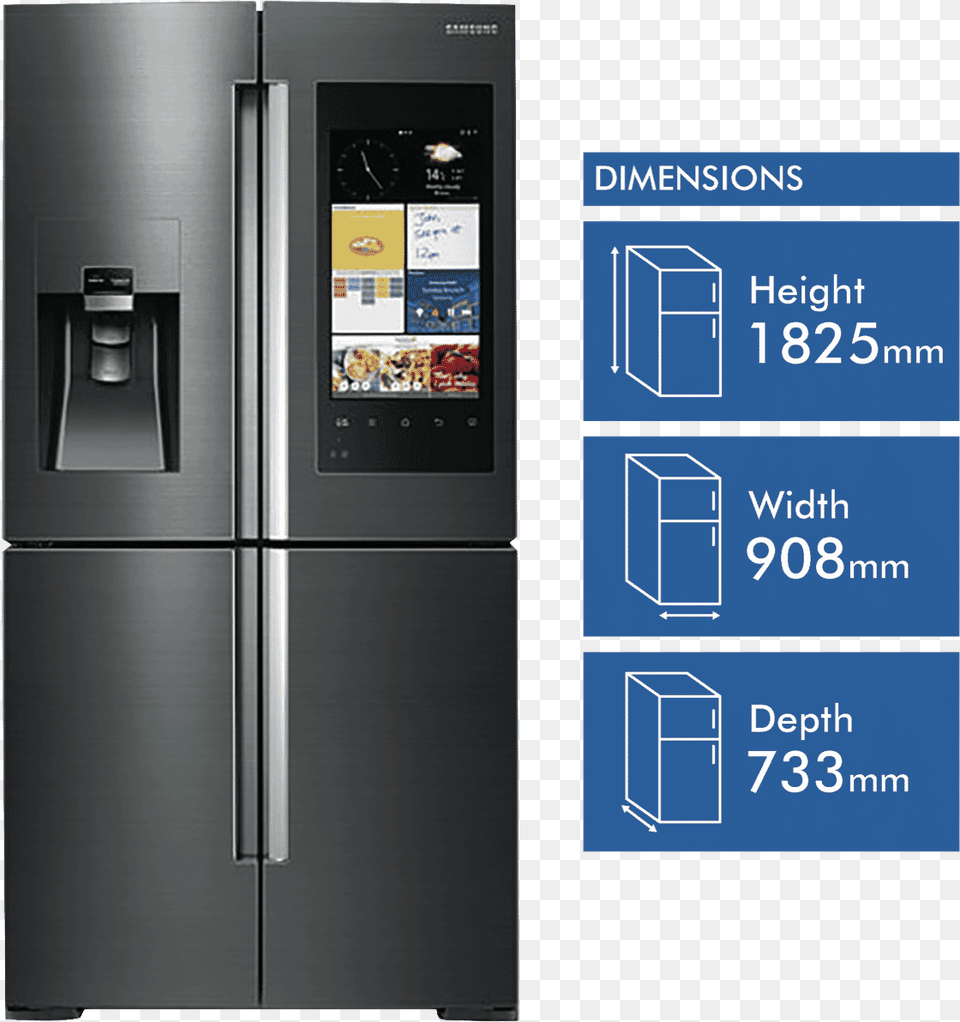 New Samsung Srf671bfh2 671l Family Hub Refrigerator Samsung Family Hub Refrigerator, Appliance, Device, Electrical Device Free Png
