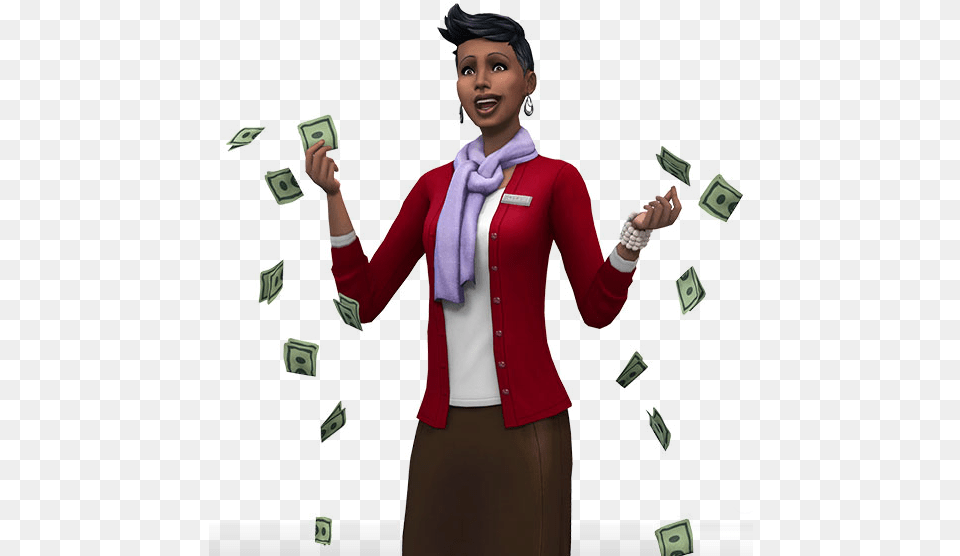 New Sims 4 Get To Work Render U2013 The Simscraper Sims Render, Clothing, Scarf, Adult, Female Png Image
