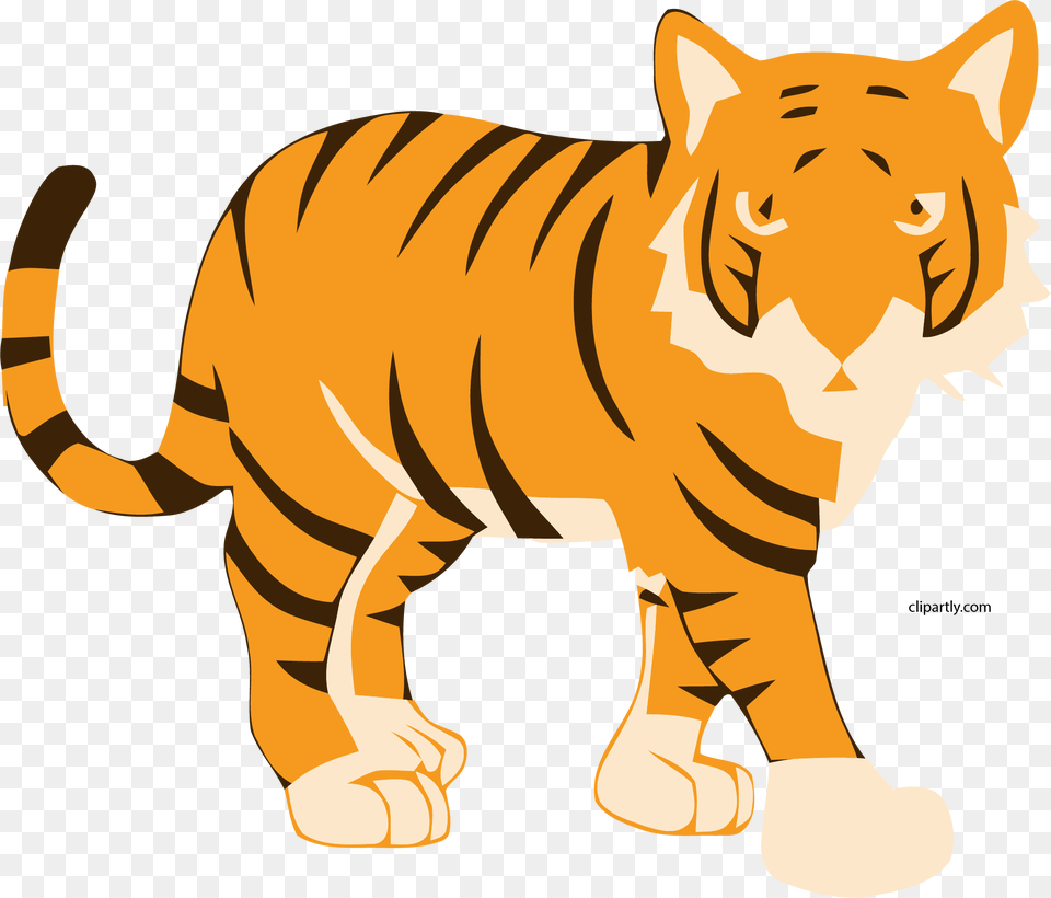 New Sitting Tiger Clipart New Stripped Bengal Tiger Background Cute Tiger Clipart, Animal, Mammal, Wildlife, Kangaroo Free Transparent Png