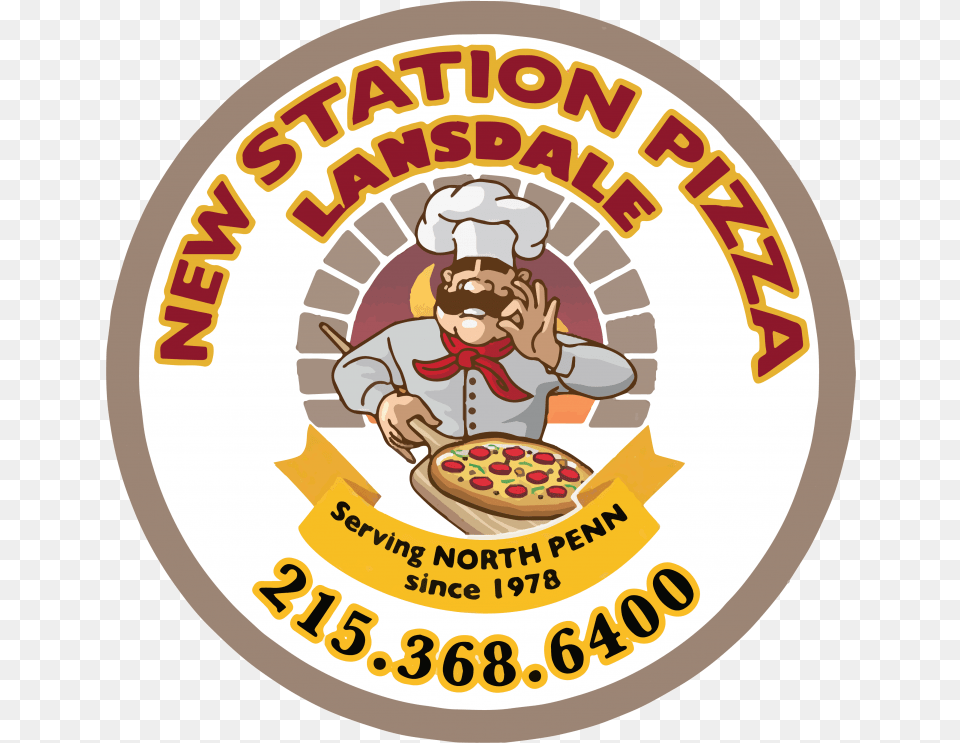 New Station Pizza U0026 Italian Restaurant I Lansdale Pa Circle, Logo, Baby, Person, Food Free Transparent Png