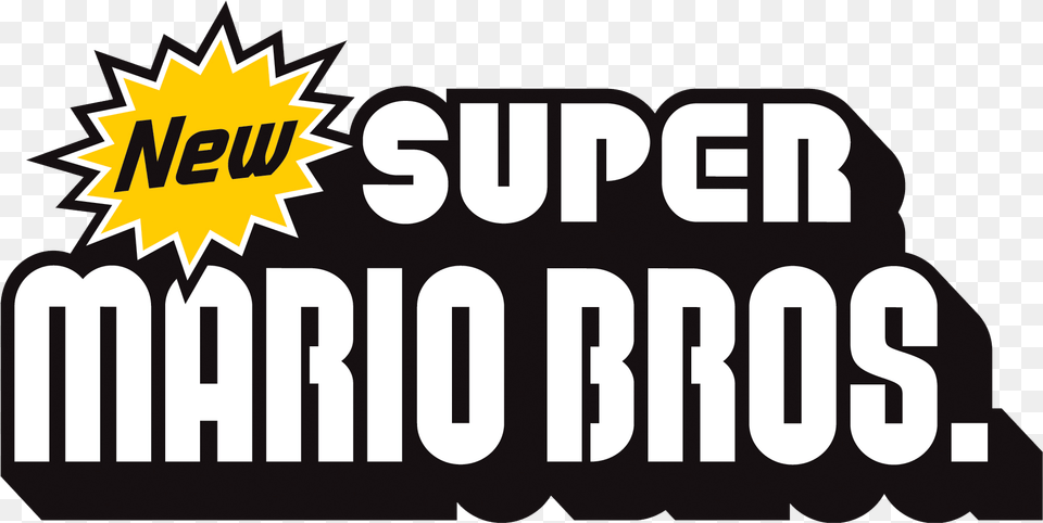 New Super Mario Bros Logo, Sticker, Text Free Png