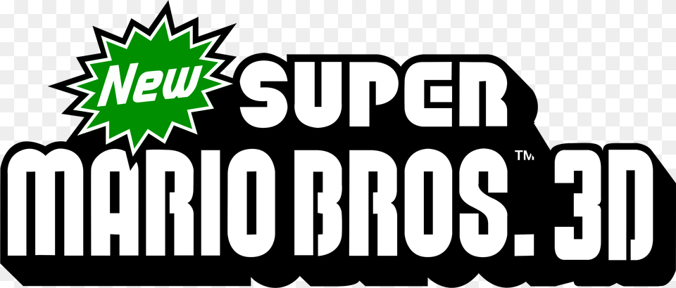 New Super Mario Bros Logo New Super Mario Bros 3d Logo, Green, Leaf, Plant, Vegetation Free Transparent Png