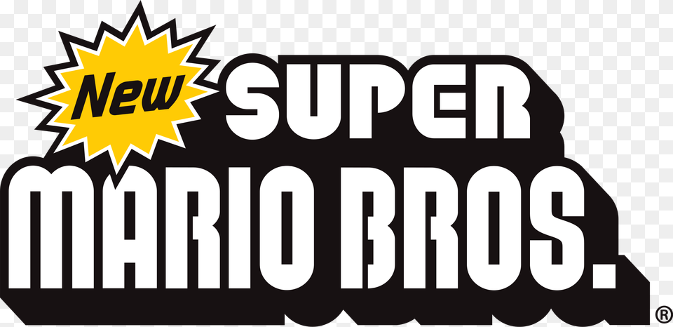 New Super Mario Bros Logo Transparent Mario Bros Logo, Text, Sticker Free Png