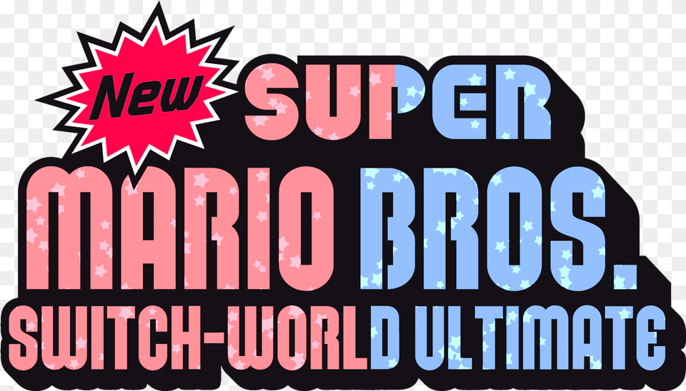 New Super Mario Bros Switch World Ultimate Logo, Scoreboard, Text, People, Person Free Png Download