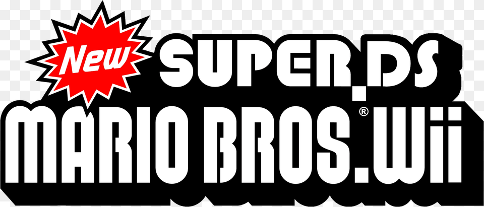 New Super Mario Bros Wii, Sticker, Logo, Scoreboard, Text Png Image