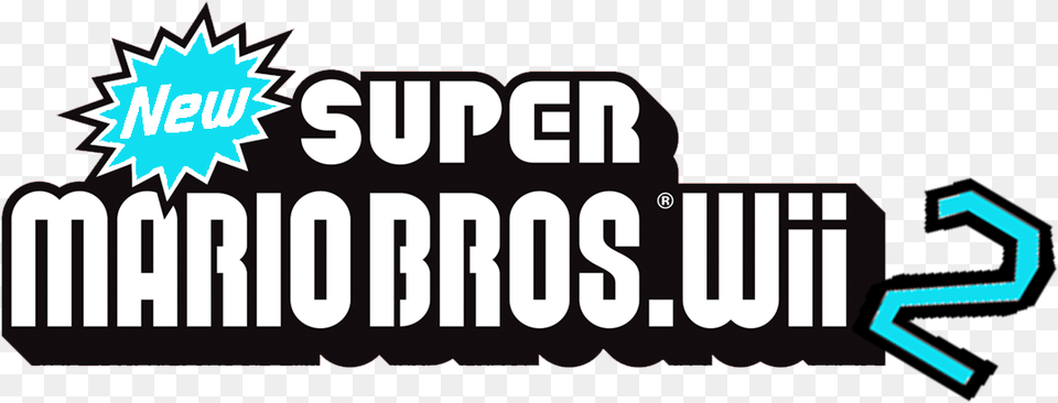 New Super Mario Bros Wii Wiki New Super Mario Bros Wii 2 Logo, Sticker, Scoreboard, Text Free Transparent Png