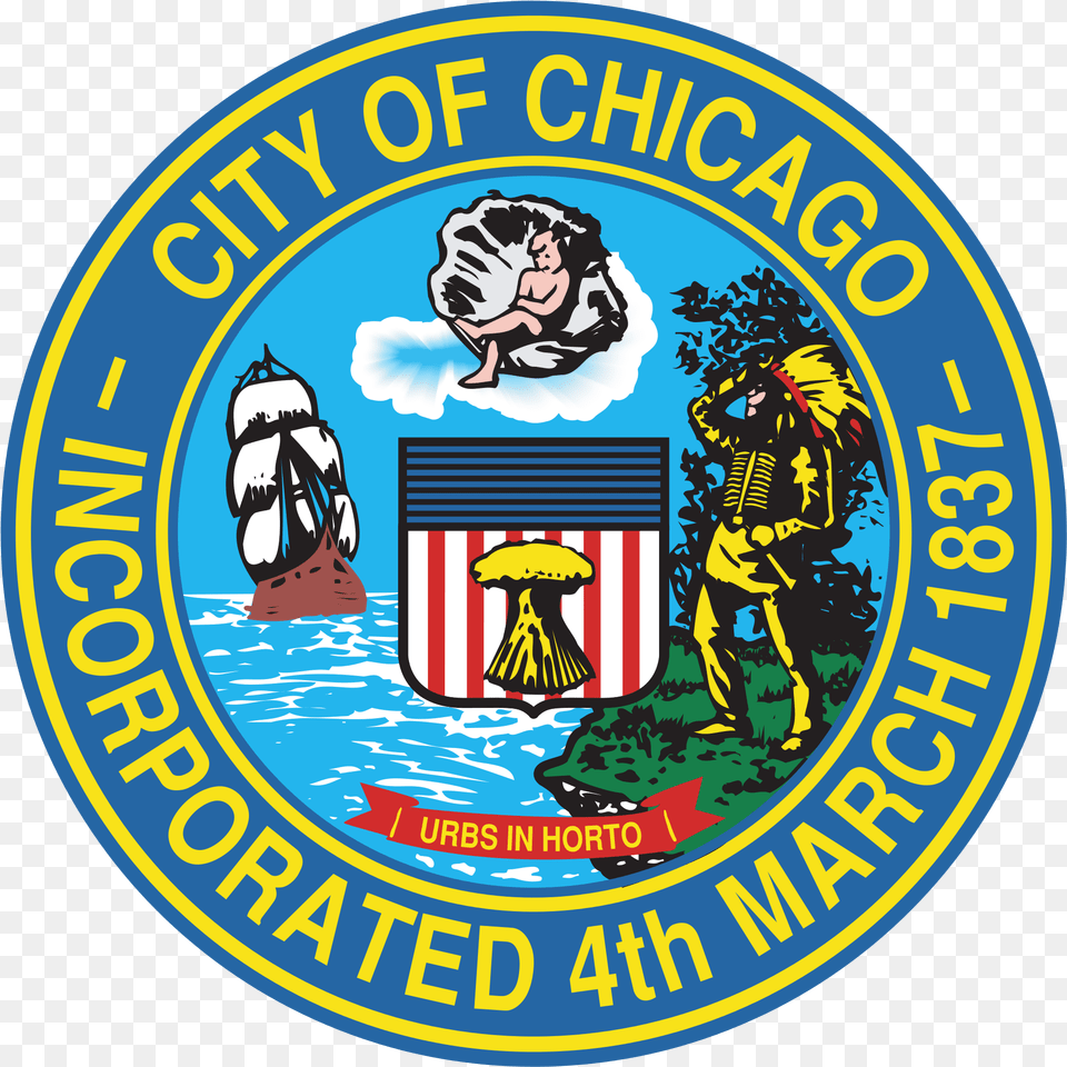 New Svg City Of Chicago Logo, Badge, Emblem, Symbol, Person Png Image
