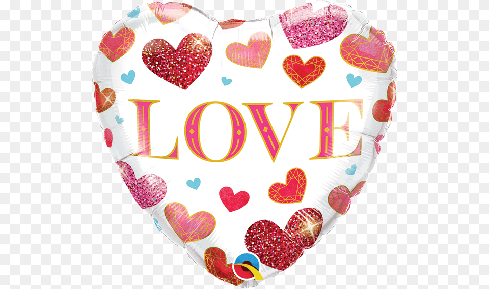 New Valentine S Love Jewel Hearts Balloon, Diaper, Heart, Birthday Cake, Cake Free Png Download