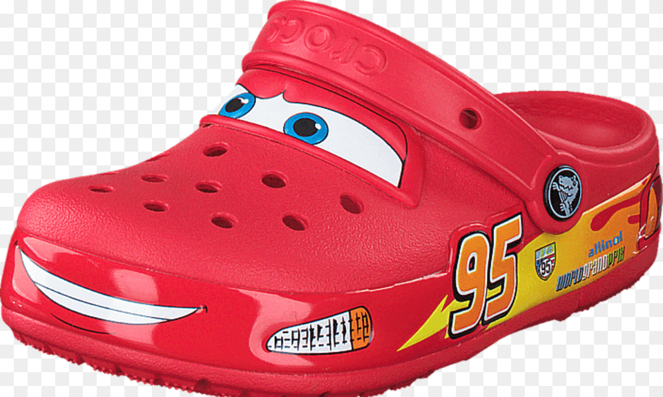 New Vbucks Lightning Mcqueen Crocs, Clothing, Footwear, Shoe, Sneaker Png Image