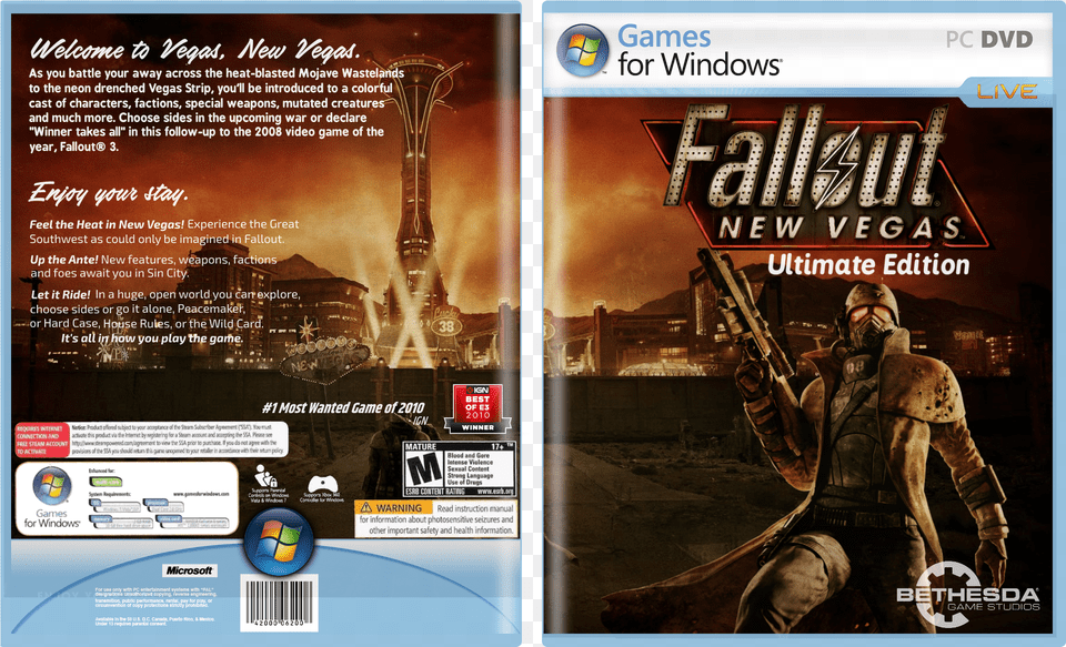 New Vegas Ultimate Edition Box Cover Fallout New Vegas Dlc Couriers Stash, Advertisement, Poster, Adult, Person Free Png Download