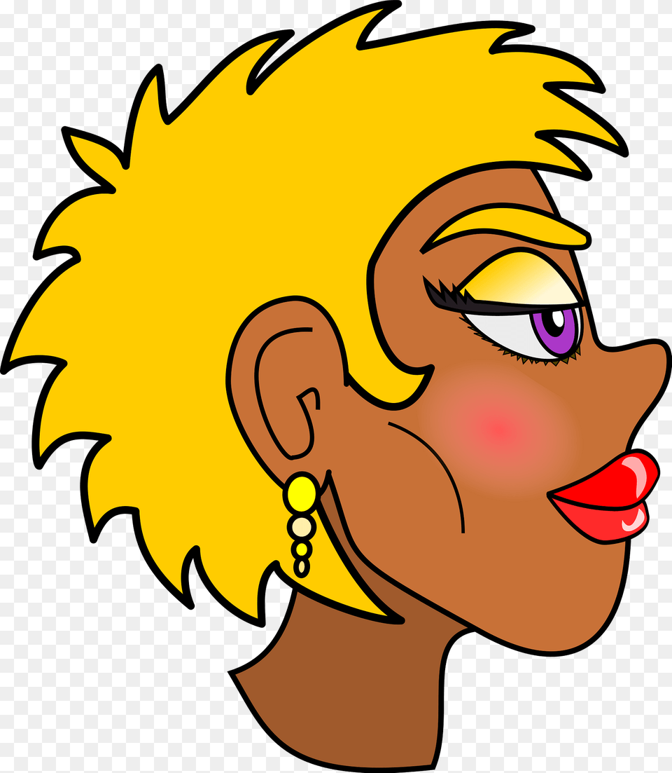 New Wave Blond Hair Yellow Makeup Dark Skin Tone Clipart, Accessories, Earring, Jewelry, Baby Free Png Download