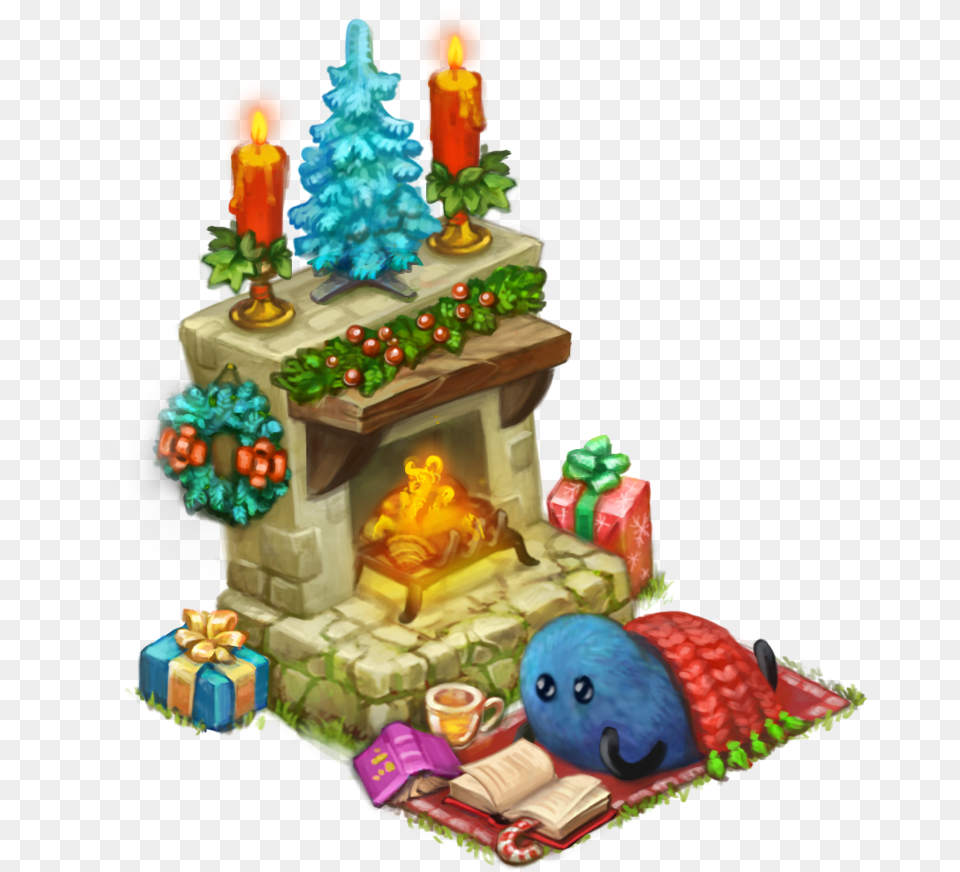 New Year 2017 Fireplace Lego, Indoors, Hearth, Food, Birthday Cake Free Png Download