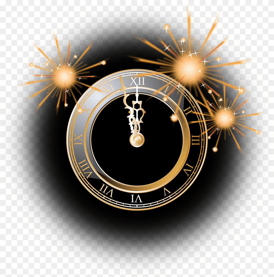 New Year 2018 Gif, Analog Clock, Clock, Disk Png