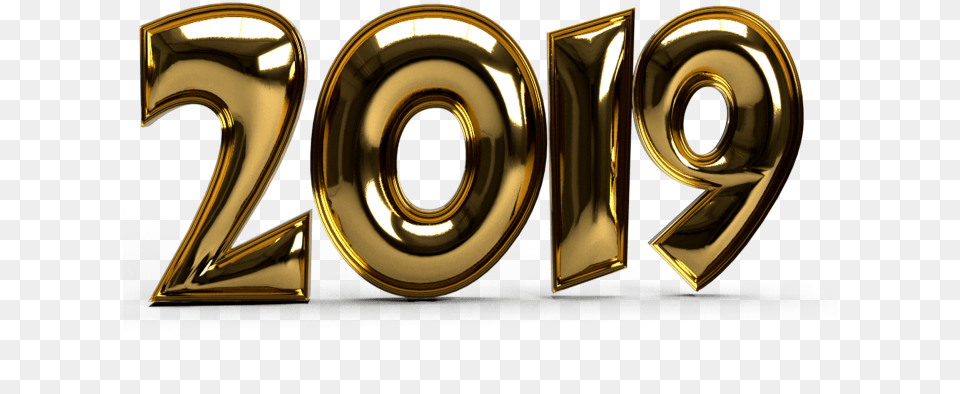 New Year 2019 Celebration Gold Image New Year Gold Transparent 2019, Number, Symbol, Text, Accessories Free Png Download