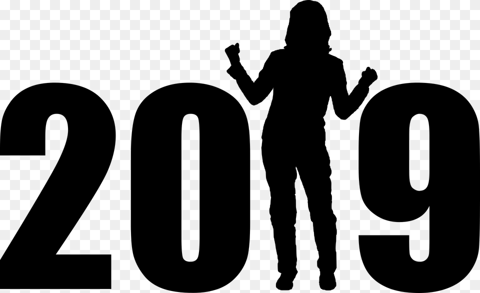 New Year 2019 Woman Lifestyle Exited Determination Happy New Year 2019 Photo, Gray Free Png