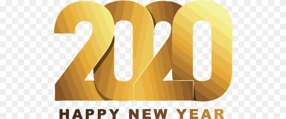 New Year 2020 Font Text Line For Happy Graphic Design, Number, Symbol, Gold Png
