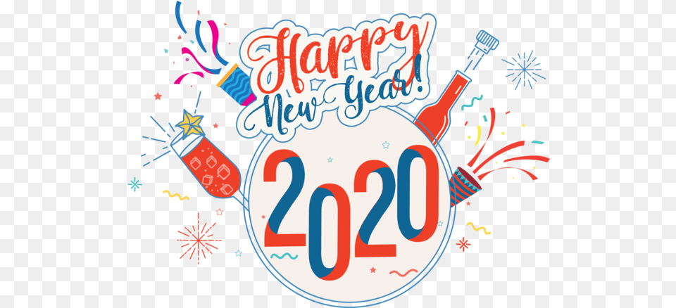 New Year 2020 Text Font Line For Happy Happy New Year 2020 Sticker, Number, Symbol, Dynamite, Weapon Png