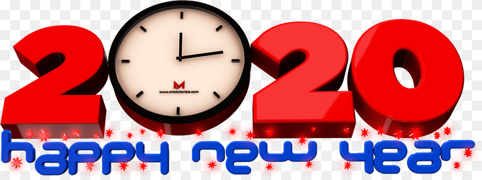 New Year 2020 3d Designed Text Mtc Quartz Clock, Analog Clock, Dynamite, Weapon Free Transparent Png