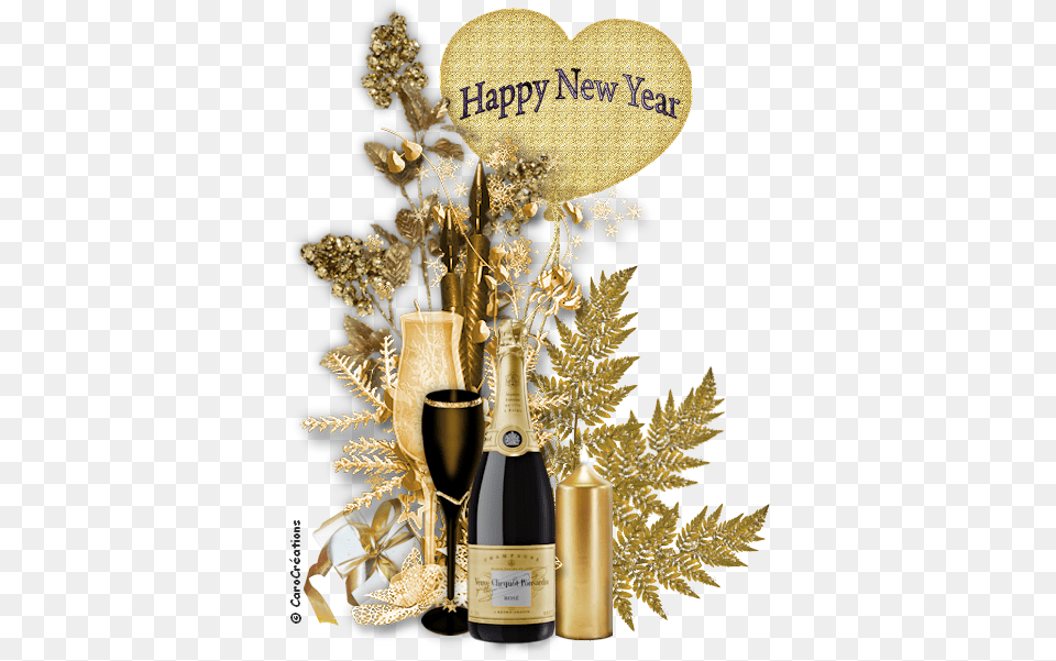 New Year, Glass, Bottle, Alcohol, Beverage Free Png Download