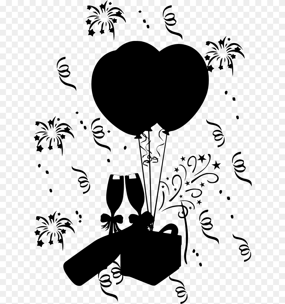 New Year Balloon Svg, Gray Png