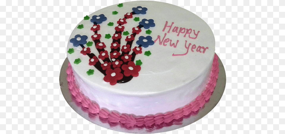 New Year Black Forest Cake Birthday Cake, Birthday Cake, Cream, Dessert, Food Free Png Download