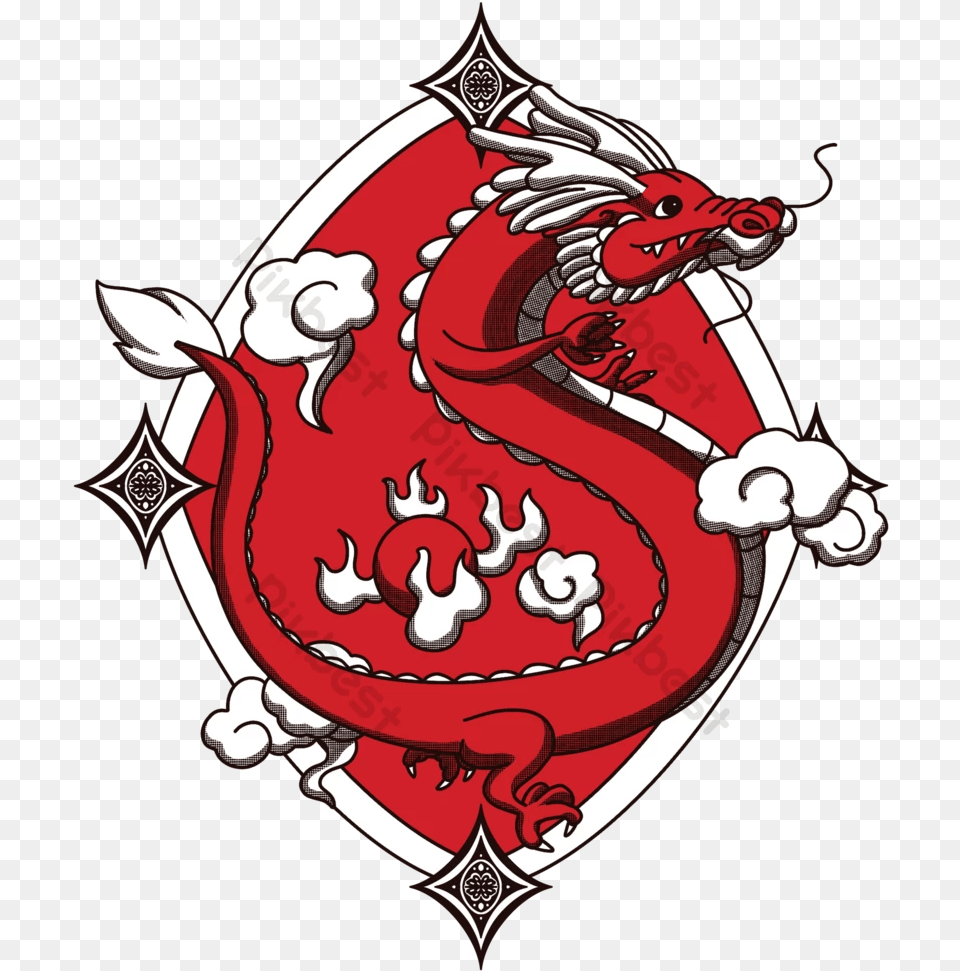 New Year Chinese Style Cartoon Hand Drawn Dragon Automotive Decal, Dynamite, Weapon Free Transparent Png
