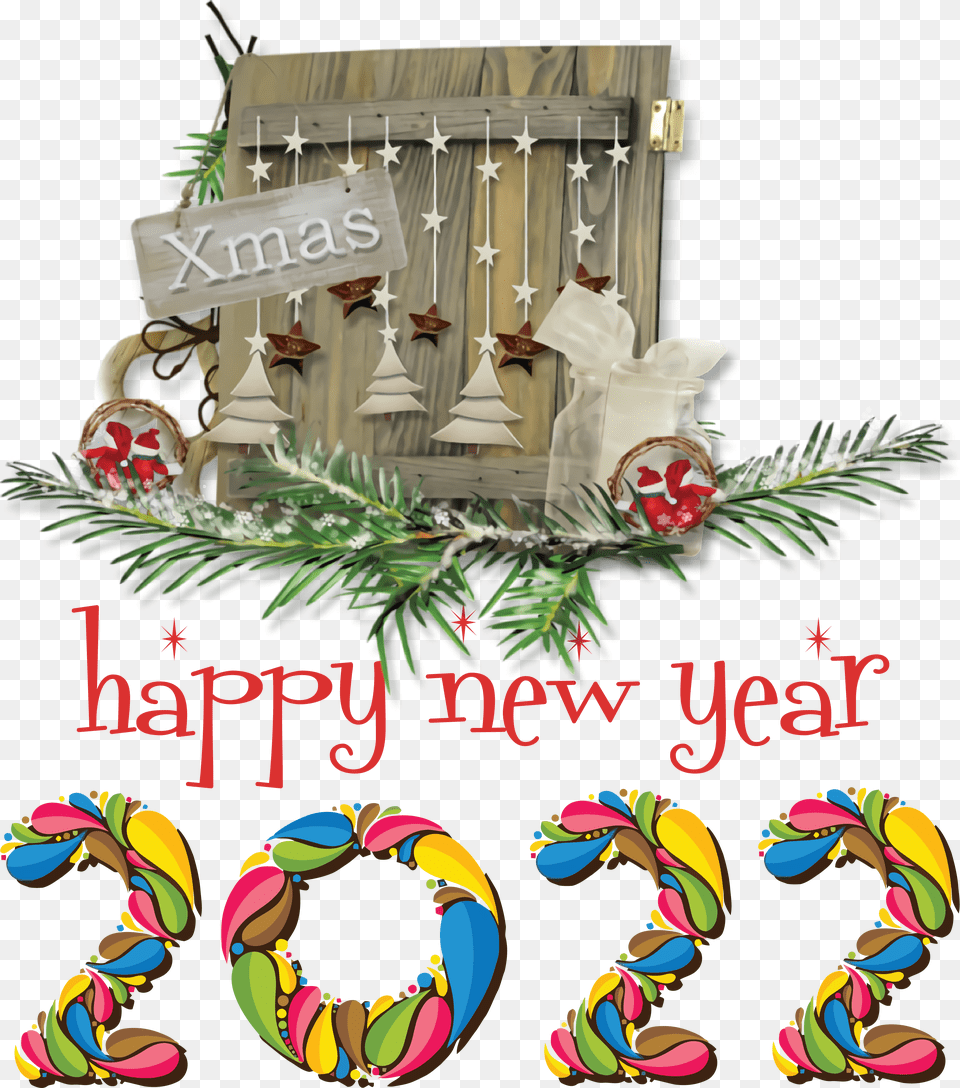 New Year Christmas Day Bauble For New Year 2022, Wreath, People, Person Free Png Download