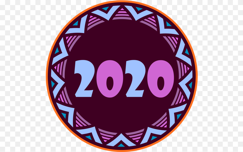 New Year Circle Sticker Logo For Happy 2020 Logo Lord Shiva Symbol, Number, Text Png