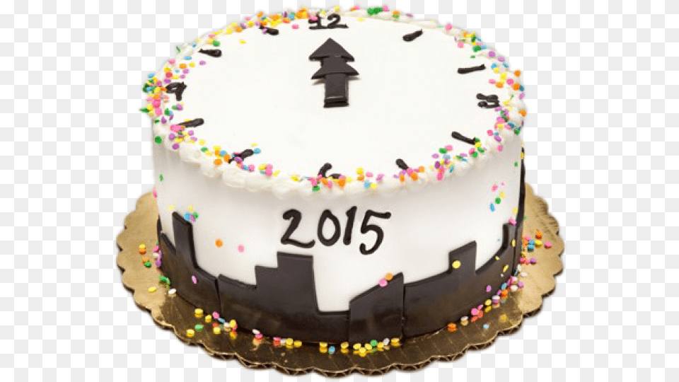 New Year Clock Cake Cake, Birthday Cake, Cream, Dessert, Food Png