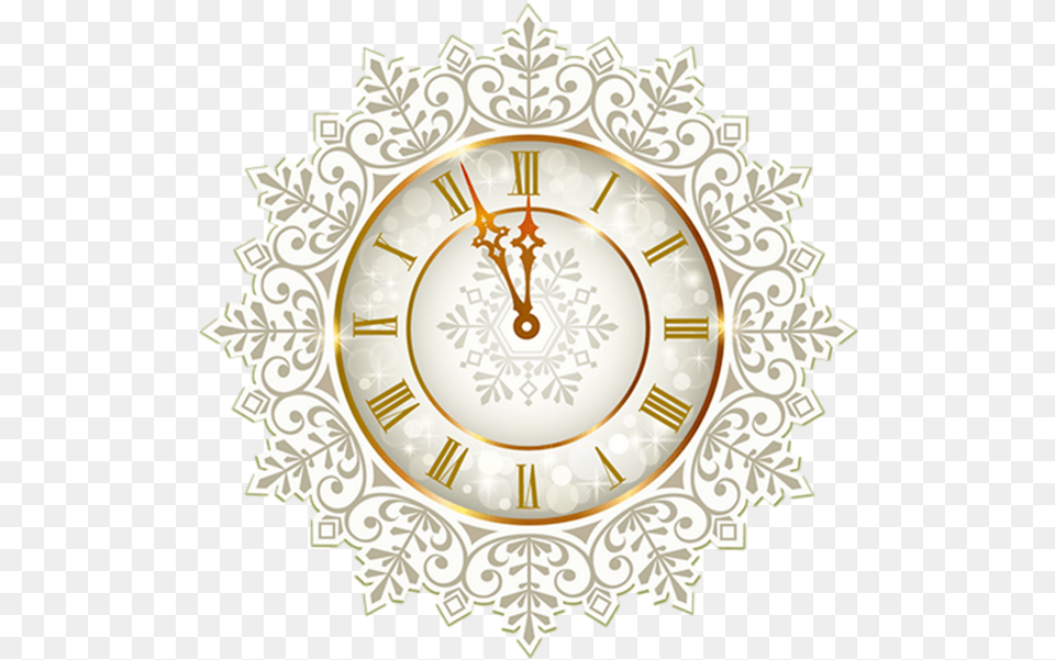 New Year Clock Ornament Transparent, Analog Clock, Wall Clock Png Image