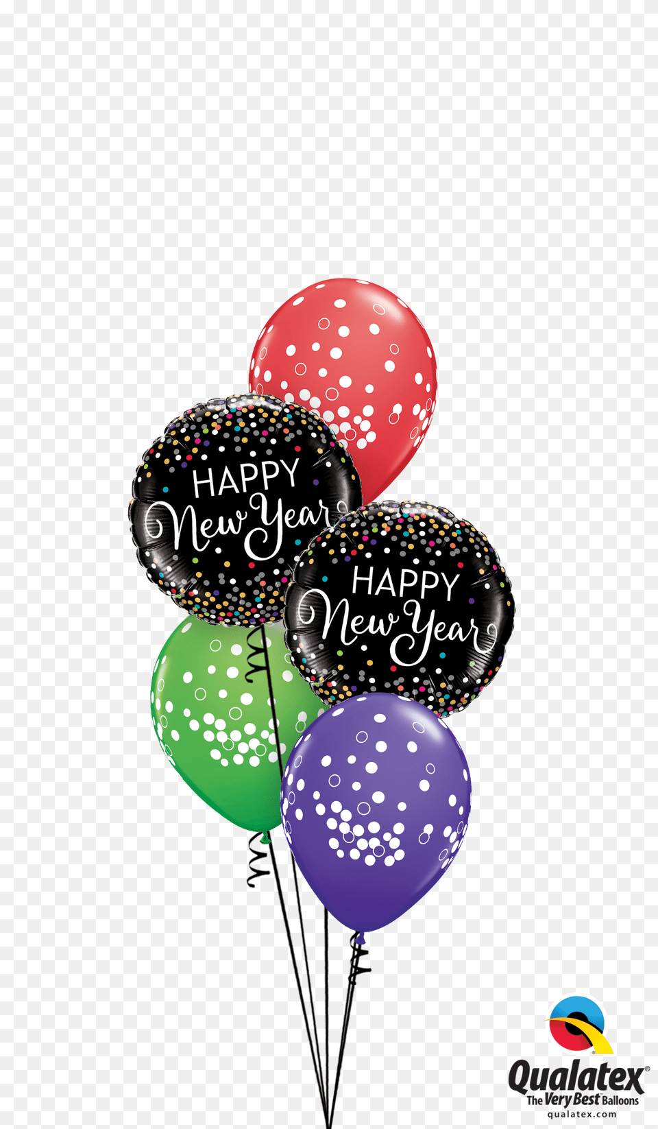 New Year Confetti Coloured New Years Balloon Bouquet Confetti Happy Birthday Transparent Balloons Png Image