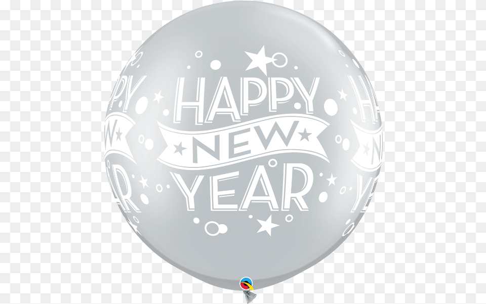 New Year Confetti Silver Round Happy New Years, Balloon, Sphere, Clothing, Hardhat Png