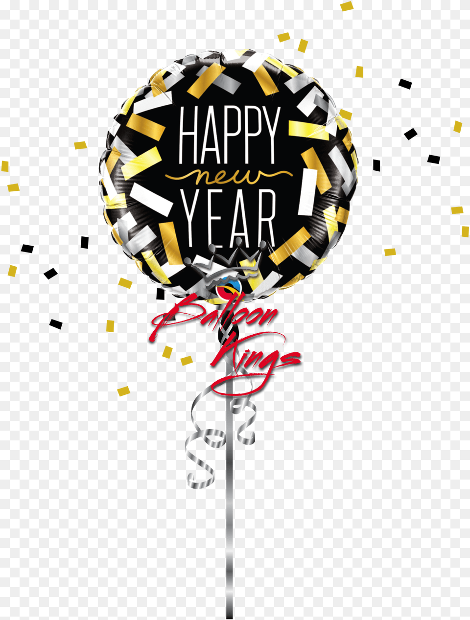 New Year Confetti Strips Happy New Year Balloon Bouquets, Food, Sweets, Ball, Rugby Free Transparent Png