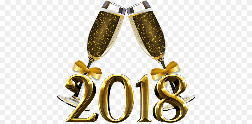New Year Eve 4 New Year 2018 Party, Glass, Gold, Alcohol, Beverage Png Image