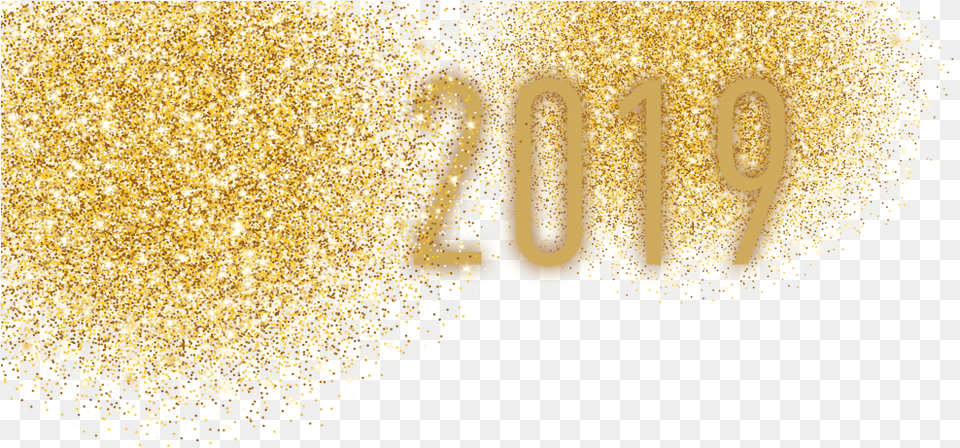 New Year Glitter 2019 New Year Gold, Food Png