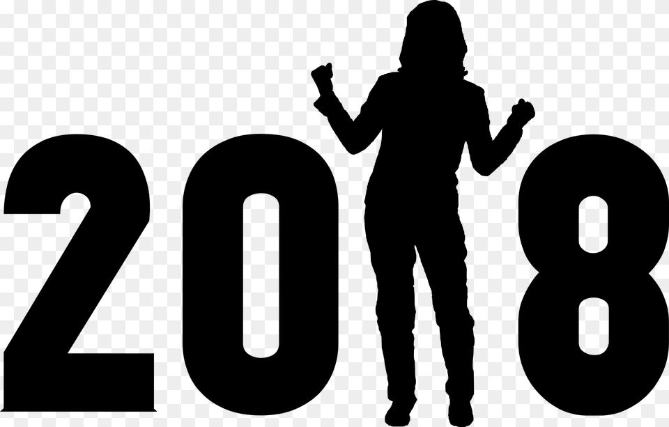 New Year Happy New Year 2018 Transparent, Gray Free Png