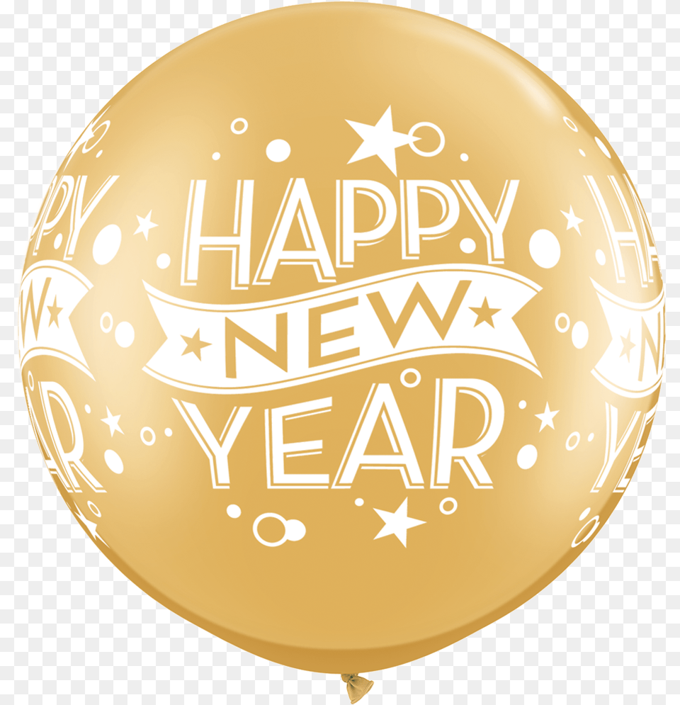New Year Happy New Year Gold, Balloon Png Image