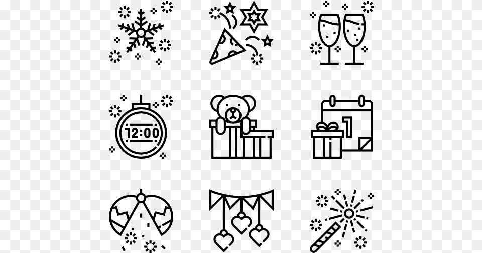 New Year Icon, Gray Free Png