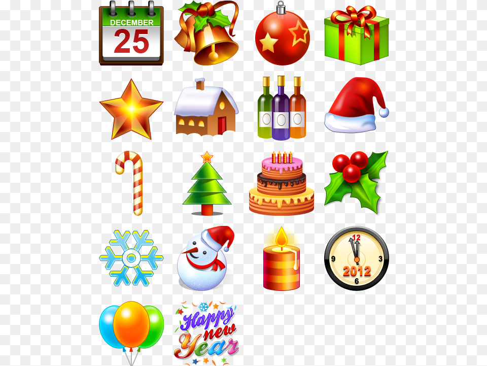 New Year Icons Fire, Food, Birthday Cake, Cake, Cream Free Transparent Png