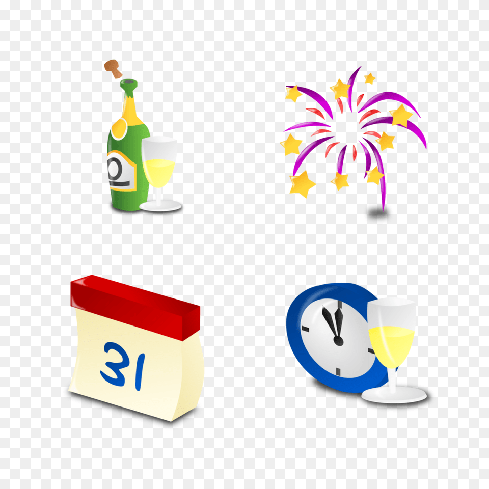 New Year New Years Clip Art Images Cutenew Clipart, Glass, Text, Dairy, Food Free Png